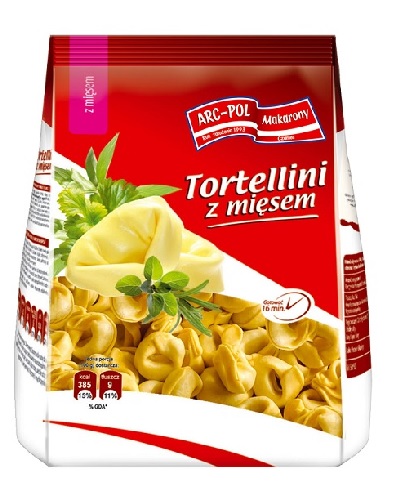 Makaron Tortellini z mięsem Opakowanie jednostkowe: 250g Ilość w kartonie: 20 szt. / 5 kg